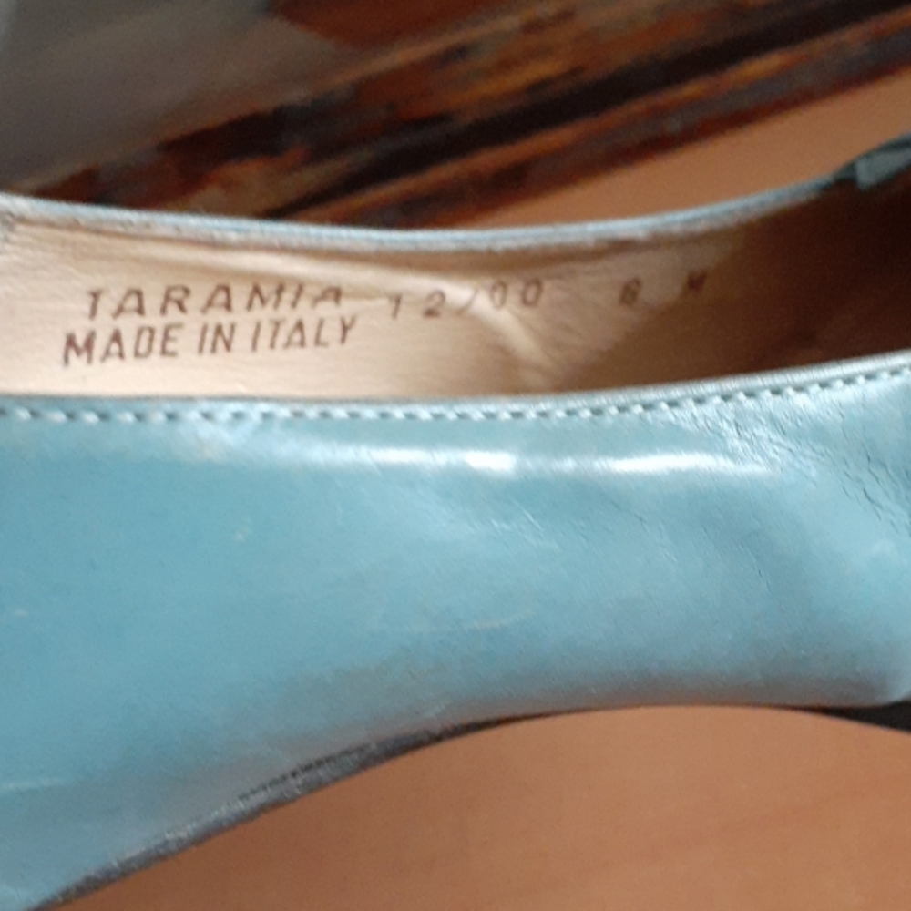 Bally Taramia BLUE Leather Heel Loafers 38 - Picture 6 of 8